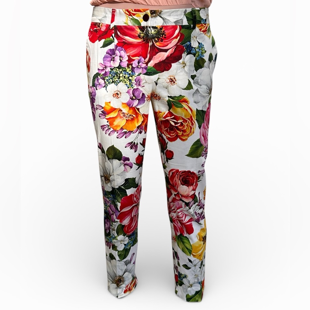 Dolce & Gabbana Multicolor Floral Straight Leg Pants